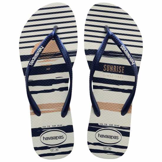 Havaianas Джапанки Hav. Slim Nautical White/navy/white Flip Flops Womens Havaianas Джапанки Hav. Slim Nautical White/navy/white Flip Flops Womens