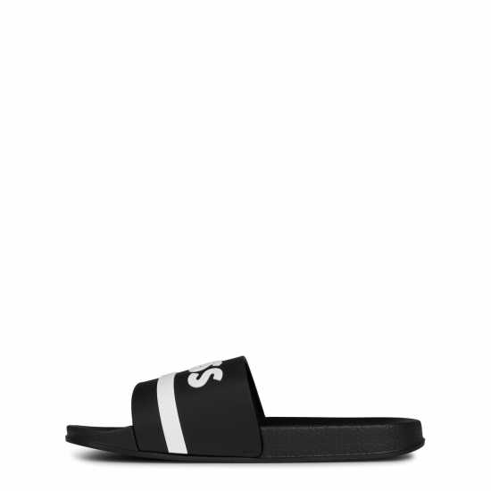 Boss Kids Logo Sliders With Logo Design Sandals Черно 09B Boss Kids Logo Sliders With Logo Design Sandals Черно 09B
