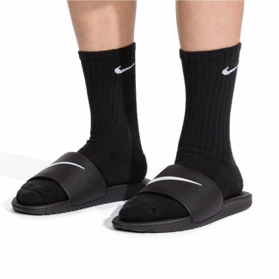 Nike Kawa Junior Slides Black/White 