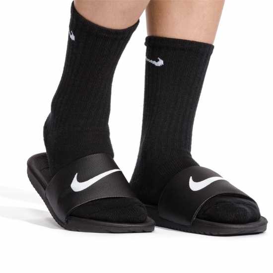 Nike Kawa Junior Slides Black/White 