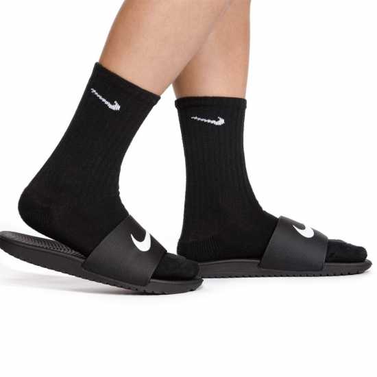 Nike Kawa Junior Slides Black/White 