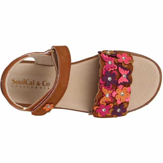Soulcal Vel Strap Sandals Child Girls Tan Детски сандали и джапанки