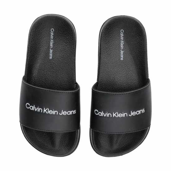 Calvin Klein Jeans Logo Sliders Black Детски сандали и джапанки