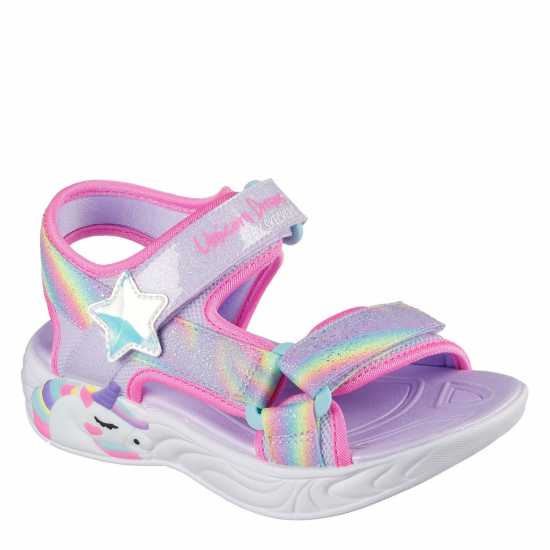Skechers Skechers Lighted Unicorn Dreams Sandal Flat Sandals Girls Skechers Skechers Lighted Unicorn Dreams Sandal Flat Sandals Girls