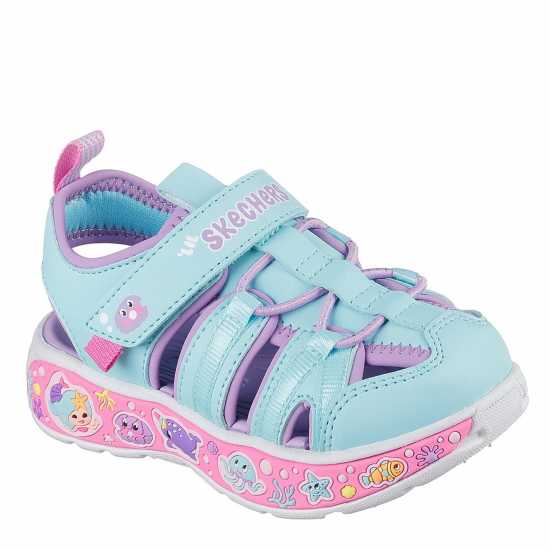 Skechers Close Toe Sandal W Bungee & Strap Flat Sandals Girls Skechers Close Toe Sandal W Bungee & Strap Flat Sandals Girls
