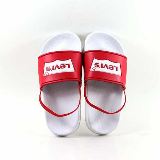 Levis Batwing Kids Sliders Red/White 0206 Бебешки обувки и маратонки