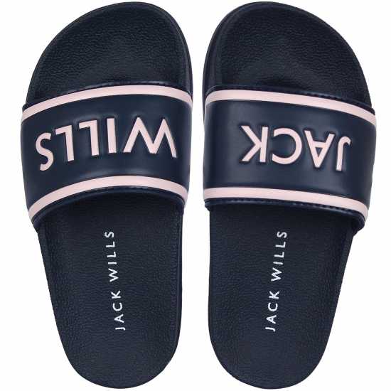 Детски сандали и джапанки Jack Wills Harvey Sliders Childrens Navy Jack Wills Harvey Sliders Childrens Navy Детски сандали и джапанки