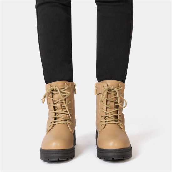 Дамски ботуши Боти Saw It First Biker Ankle Boots Women Camel Боти Saw It First Biker Ankle Boots Women Camel Дамски ботуши