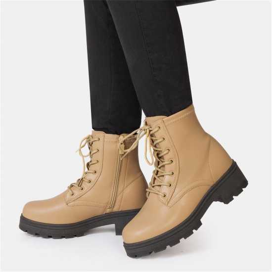 Дамски ботуши Боти Saw It First Biker Ankle Boots Women Camel Боти Saw It First Biker Ankle Boots Women Camel Дамски ботуши