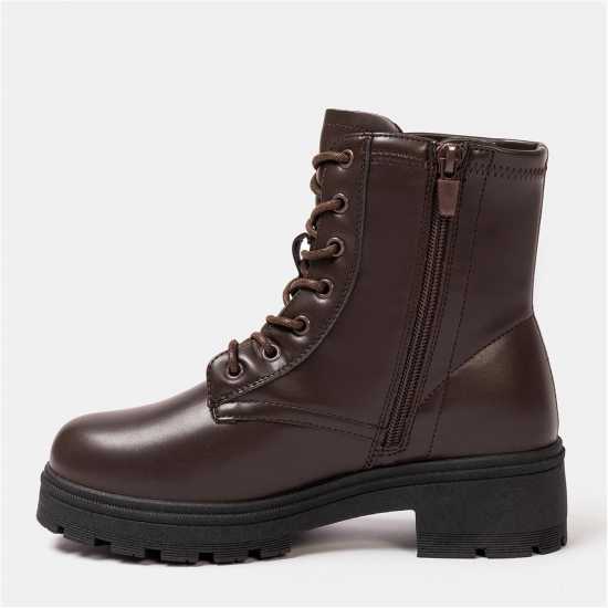 Дамски ботуши Боти Saw It First Biker Ankle Boots Women Dk Chocolate Боти Saw It First Biker Ankle Boots Women Dk Chocolate Дамски ботуши