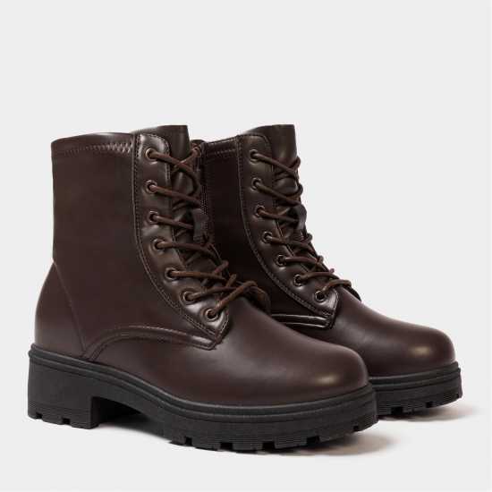 Дамски ботуши Боти Saw It First Biker Ankle Boots Women Dk Chocolate Боти Saw It First Biker Ankle Boots Women Dk Chocolate Дамски ботуши