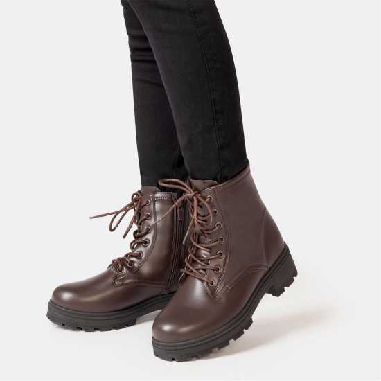 Дамски ботуши Боти Saw It First Biker Ankle Boots Women Dk Chocolate Боти Saw It First Biker Ankle Boots Women Dk Chocolate Дамски ботуши