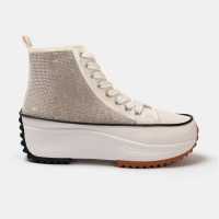 Firetrap Дамски Високи Кецове Platform Hi Top Ladies Trainers Бяла блестяща 