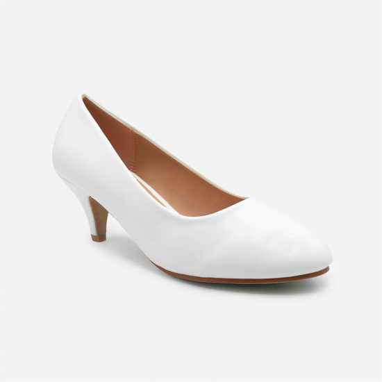 Wheres That From Women's Block Heel Court Shoes Бяло Wheres That From Women's Block Heel Court Shoes Бяло