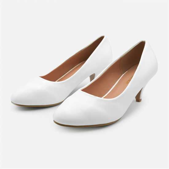 Wheres That From Women's Block Heel Court Shoes Бяло Wheres That From Women's Block Heel Court Shoes Бяло