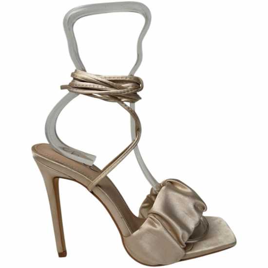 Дамски обувки Chic Satin Strap Heeled Sandals Нюансиран сатен Chic Satin Strap Heeled Sandals Нюансиран сатен Дамски обувки