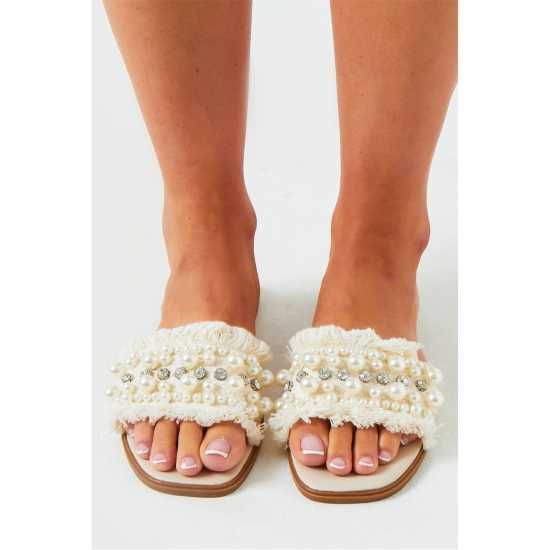 Missy Empire Diamante Vamp Espadrille Flatform Sandals  Дамски обувки