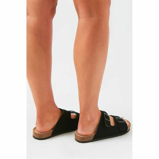 Missy Empire Croc Effect Sandals Black Дамски обувки