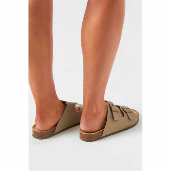 Missy Empire Croc Effect Sandals Beige Дамски обувки