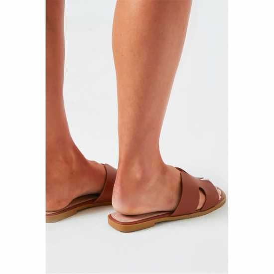 Missy Empire Rubber Ribbed Sole Sliders  