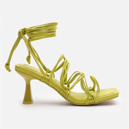 Wheres That From Square Toe Block Heel Court Shoes Лайм 