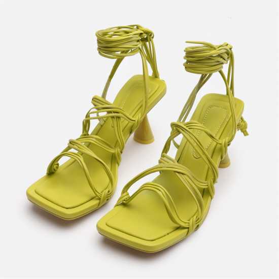 Wheres That From Square Toe Block Heel Court Shoes Лайм 