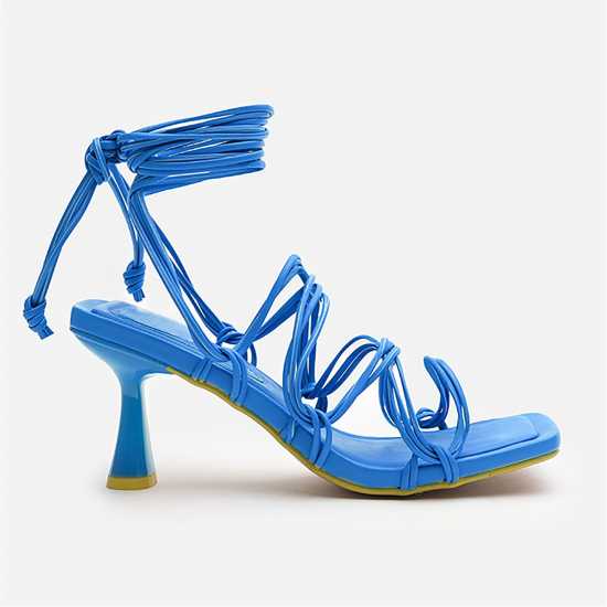 Wheres That From Square Toe Block Heel Court Shoes Синьо 