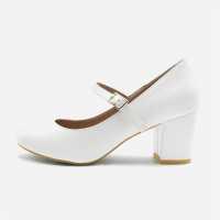 Wheres That From Block Heel Mary Jane Pumps Бяло 