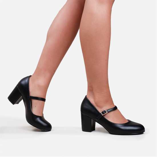 Wheres That From Block Heel Mary Jane Pumps Черно 