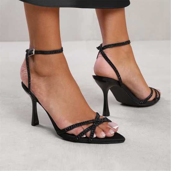 Wheres That From Cross Over Strap With Gem Detailing Heels.  