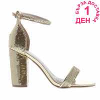 Rock And Rags Дамски Сандали Sequin Sandals Ladies Gold Дамски сандали и джапанки