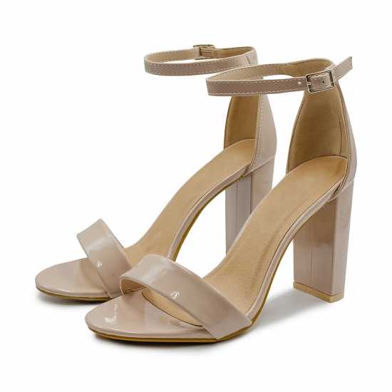 Wheres That From Women's Black Strap Block Heel Court Shoes  