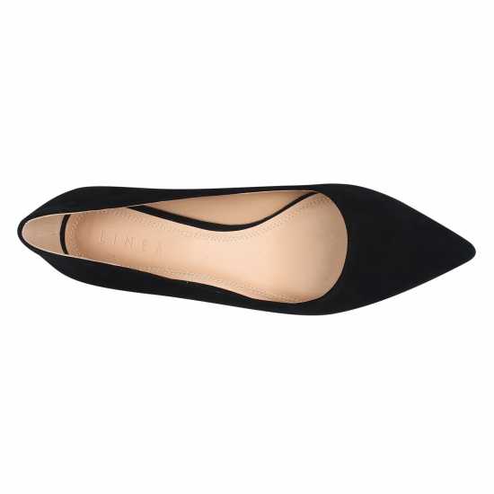 Linea Kitten Heel Shoes Black Suede - Дамски обувки