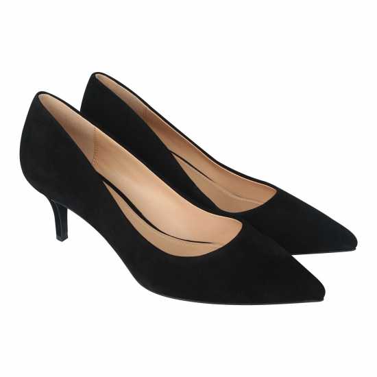 Linea Kitten Heel Shoes Black Suede Дамски обувки