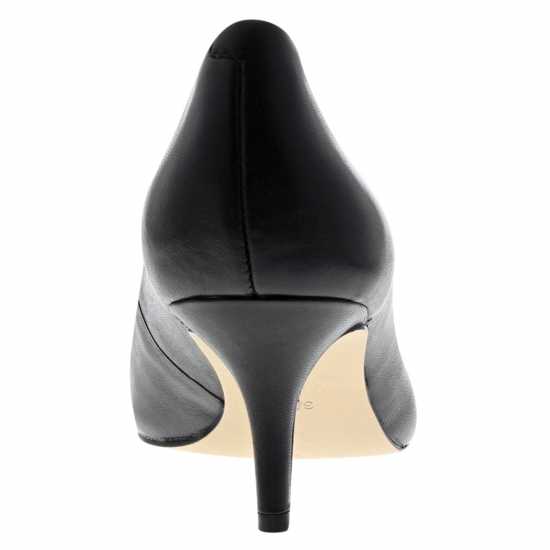 Linea Kitten Heel Shoes Black Leather - Дамски обувки