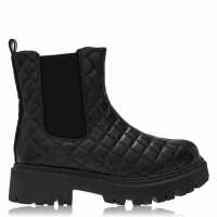 Spot On On Pu Twin Gusset Quilted Boot  Дамски ботуши