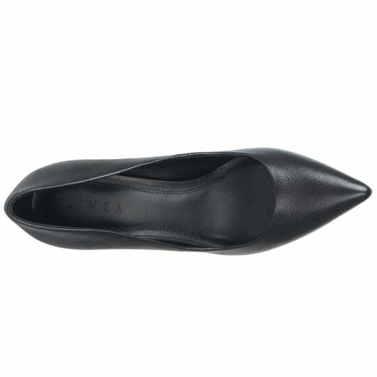 Linea Stiletto High Heel Shoes Black Leather - Дамски обувки
