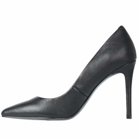 Linea Stiletto High Heel Shoes Black Leather Дамски обувки