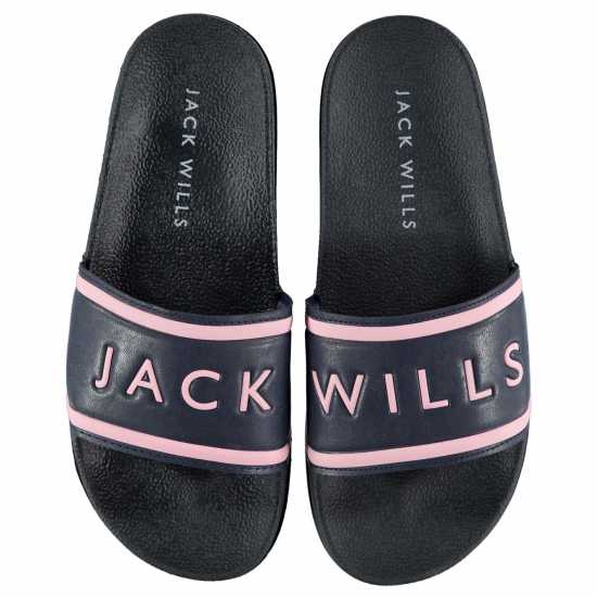 Дамски сандали и джапанки Jack Wills Logo Sliders Морска синьо Jack Wills Logo Sliders Морска синьо Дамски сандали и джапанки