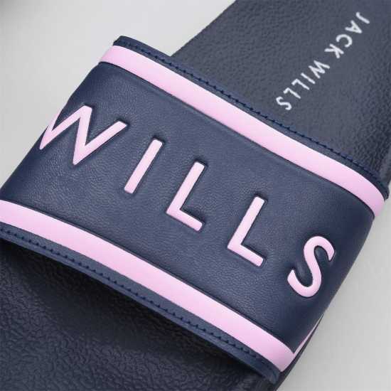 Дамски сандали и джапанки Jack Wills Logo Sliders Морска синьо Jack Wills Logo Sliders Морска синьо Дамски сандали и джапанки