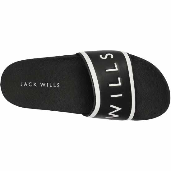 Jack Wills Logo Sliders Black Дамски сандали и джапанки