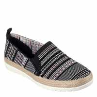 Skechers Engineered Woven Twin Gore Slip On Espadrilles Womens Black/Multi 