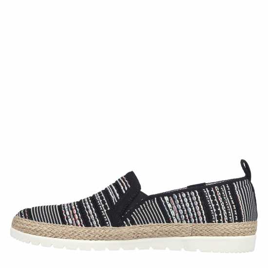 Skechers Women's Engineered Woven Twin Gore Slip On Espadrilles Black/Multi 