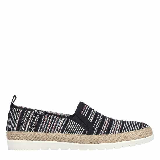 Skechers Women's Engineered Woven Twin Gore Slip On Espadrilles Black/Multi 