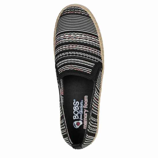 Skechers Women's Engineered Woven Twin Gore Slip On Espadrilles Black/Multi 