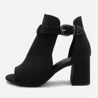 Дамски ботуши Wheres That From Lisa Open Toe Block Heels Ladies Black Suede Wheres That From Lisa Open Toe Block Heels Ladies Black Suede Дамски ботуши