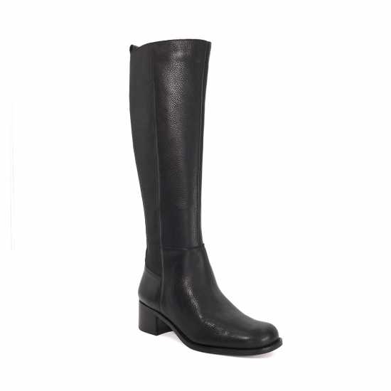 Дамски Високи Ботуши Dune London Women's Turner Knee High Boots Черна кожа Дамски Високи Ботуши Dune London Women's Turner Knee High Boots Черна кожа