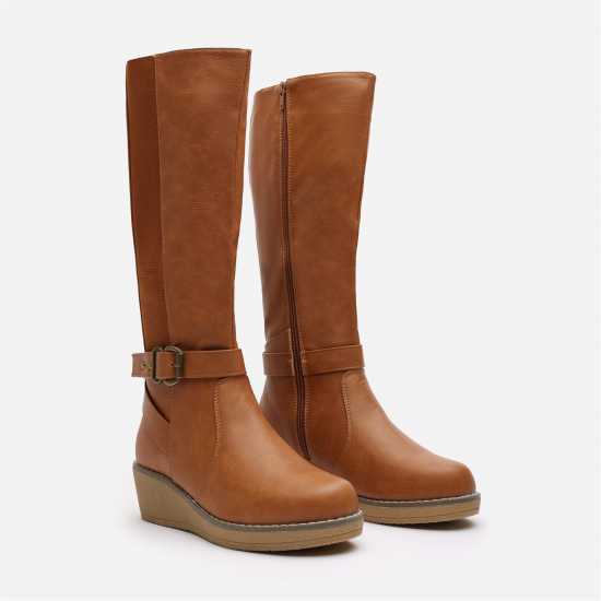 Дамски Боти Wheres That From Ayleen Boot Ld61 Tan PU Дамски Боти Wheres That From Ayleen Boot Ld61 Tan PU