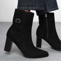 Дамски Боти Wheres That From Block Boot Ld61 Black Suede Дамски Боти Wheres That From Block Boot Ld61 Black Suede