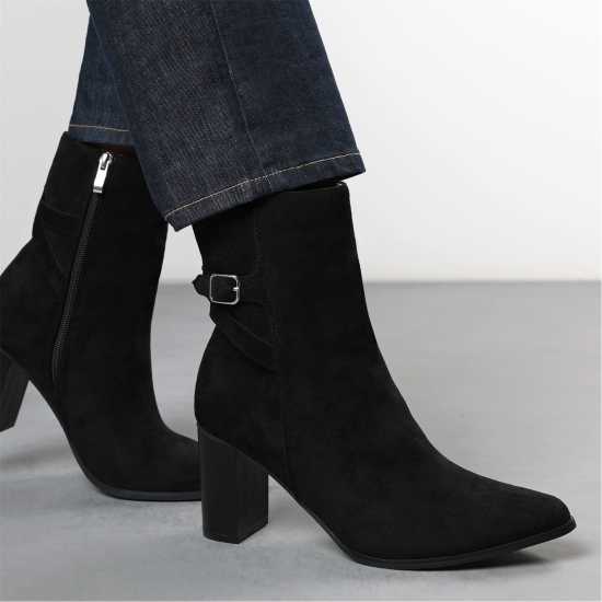 Дамски Боти Wheres That From Block Boot Ld61 Black Suede 
